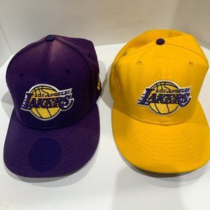 LAKERS cap yellow sz.7 1/2 and purple size 7 5/8